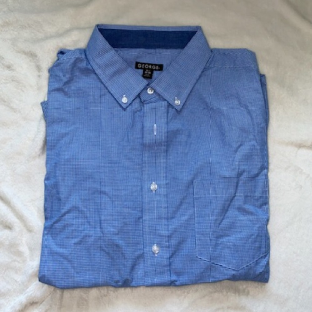 NWOT Blue Gingham Dress Shirt XL